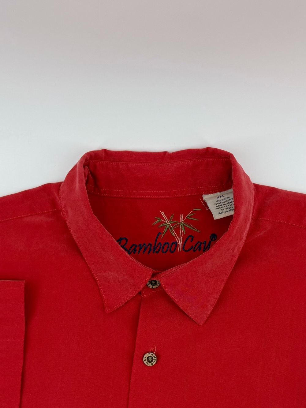 BAMBOO Red Casual Button-Down Shirt